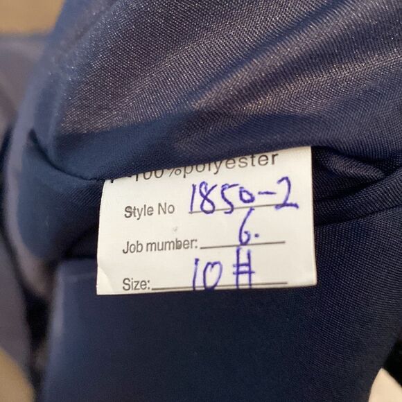 Women’s Blue Chiffon Lace Appliqué Sleeveless Dress with Matching Jacket Size 10 - Picture 9 of 13